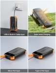 MINRISE 40000mAh Solar Power Bank with 4 Cables