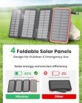 Hiluckey 25000mAh Solar Charger with 4 Panels