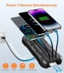 GOODaaa 42800mAh Portable Power Bank with 4 Cables