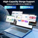 Naclud 18.5" Windows 11 Laptop with 32GB RAM