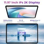 12" Android 14 Tablet with 256GB Storage