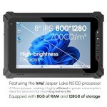 Rugged 8" Tablet with Barcode Scanner & NFC
