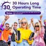 IPX7 Waterproof Bluetooth Speaker with RGB Lights