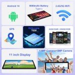 SUAAT 11" Android Tablet - 24GB RAM, 256GB Storage