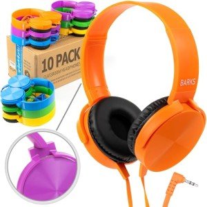 Colorful Classroom Headphones - 10 Pack Set