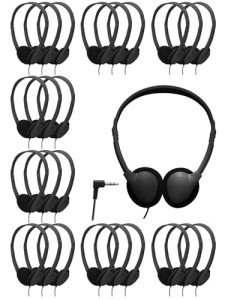 50 Pack Adjustable On-Ear Headphones for All Ages