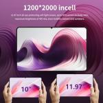 12" Android 14 Tablet with 256GB Storage