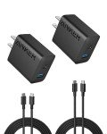 Anker 20W Fast Charger with 5ft USB-C Cables