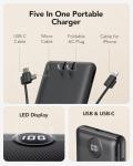 VRURC 10000mAh Portable Charger with Built-in Cables