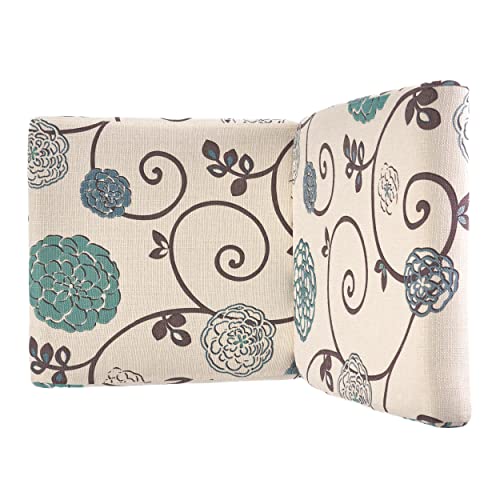 Floral White and Blue Dining Chairs (2-Pcs Set)