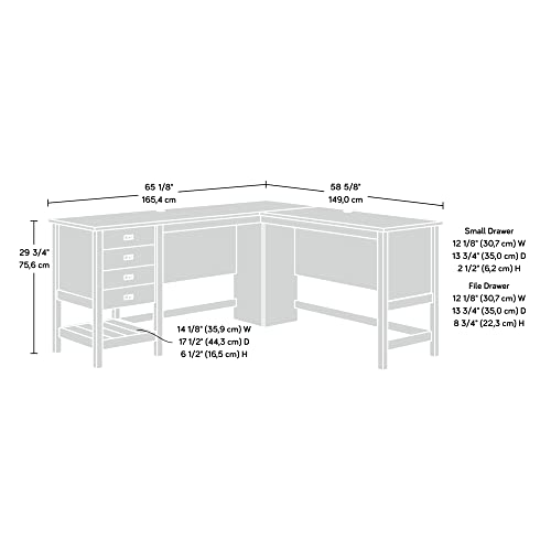 Sauder Mystic Oak L-Desk - Compact & Chic