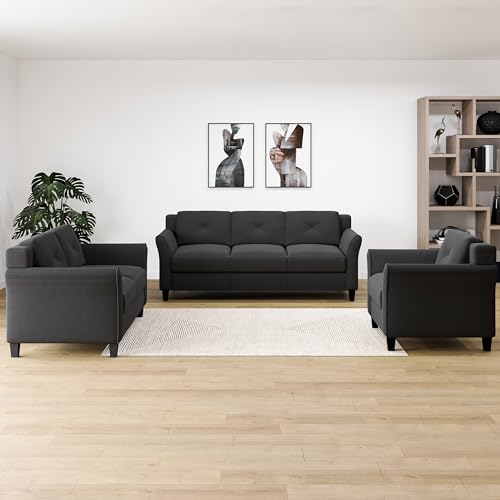 Harrington Armchair - Black, 35.4"W x 32"D x 32.7"H