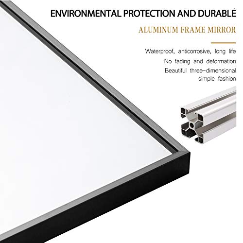 Large Black Floor Mirror with Stand