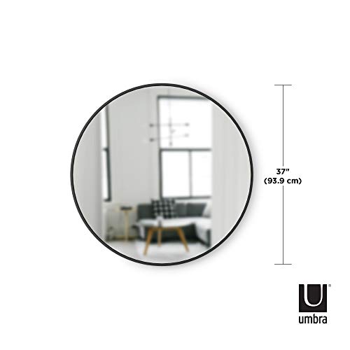 Modern Rubber Frame Wall Mirror - Black