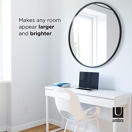 Modern Rubber Frame Wall Mirror - Black
