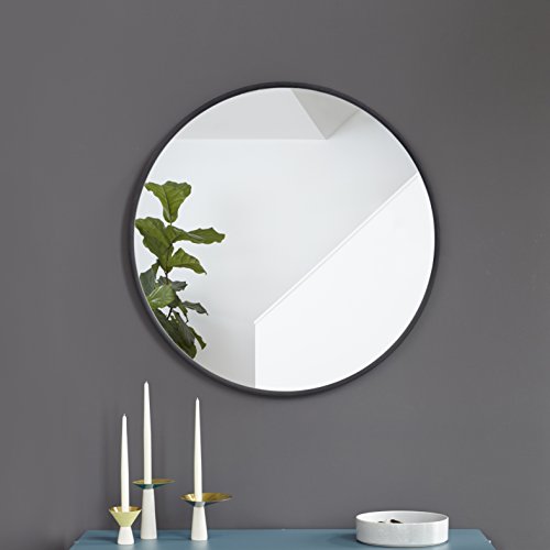 Modern Rubber Frame Wall Mirror - Black