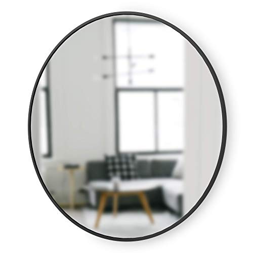Modern Rubber Frame Wall Mirror - Black