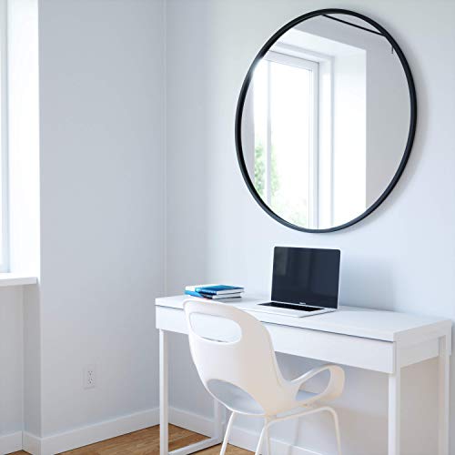 Modern Rubber Frame Wall Mirror - Black