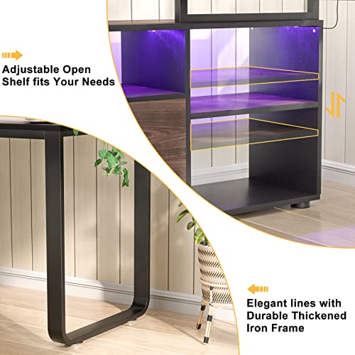 Large L-Shaped Desk with Storage and Power