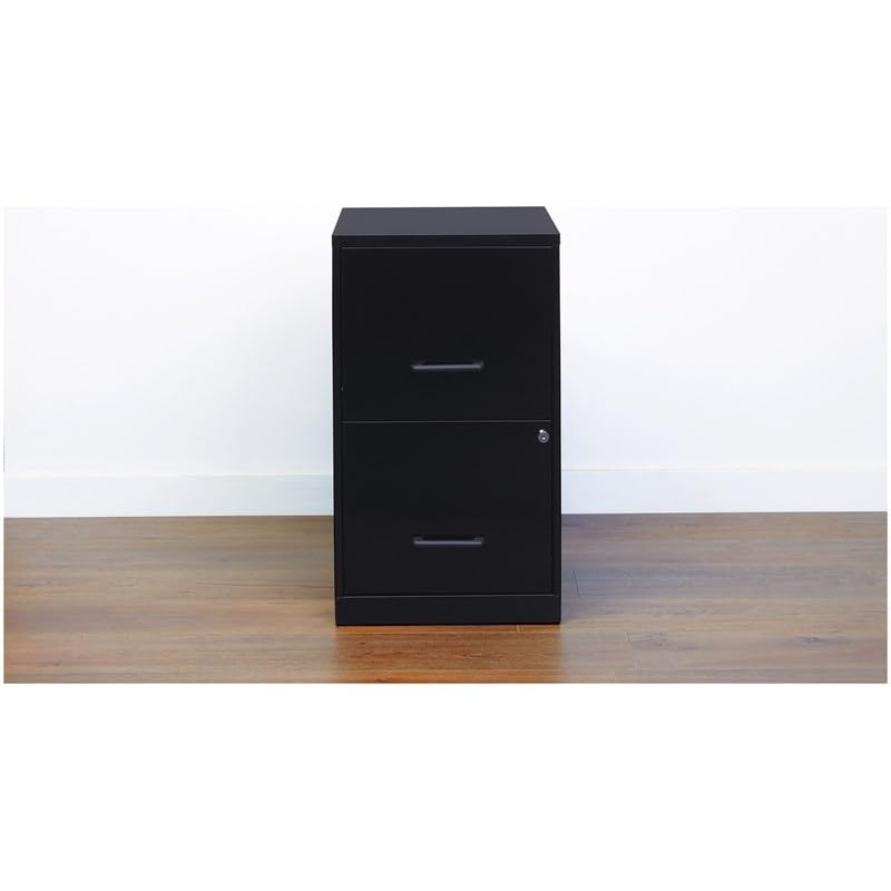 Black Metal 2 Drawer File Cabinet