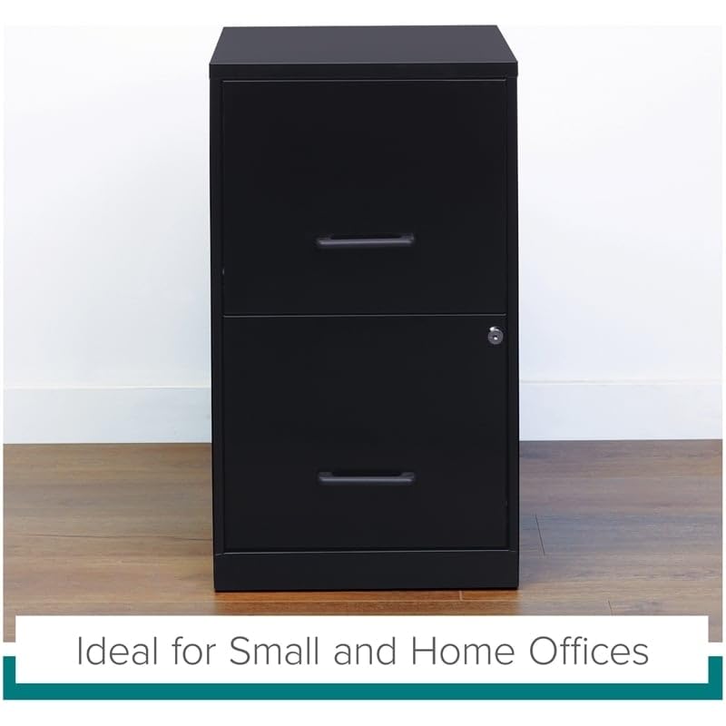 Black Metal 2 Drawer File Cabinet