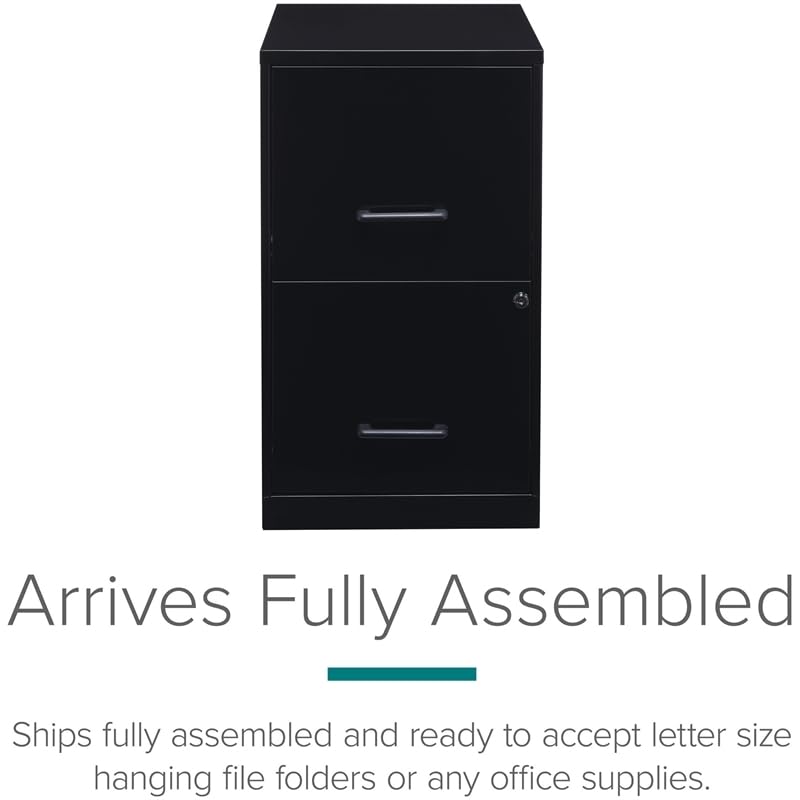 Black Metal 2 Drawer File Cabinet