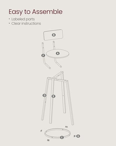 Rustic Brown Bar Stools Set with Backrest