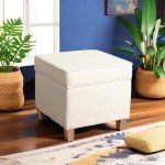 Square Storage Ottoman with Lift-Off Lid