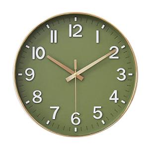 Silent Olive Green Wall Clock - 12 inch