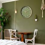 Silent Olive Green Wall Clock - 12 inch