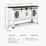 Ashley Valebeck Farmhouse Server/Buffet (White/Brown)