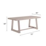 Seashell Wirebrush Dining Table - 72 Inch