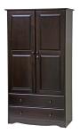 Solid wood wardrobe with lock and drawers