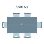 Seashell Wirebrush Dining Table - 72 Inch