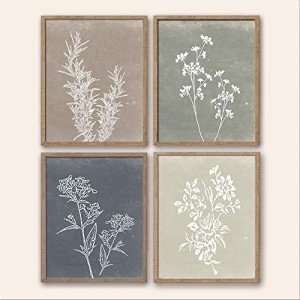 Framed Boho Botanical Wall Art Set of 4