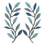 Vintage Blue Tree Leaf Wall Art Set