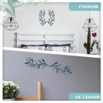 Vintage Blue Tree Leaf Wall Art Set