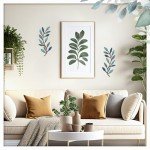 Vintage Blue Tree Leaf Wall Art Set