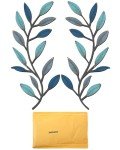 Vintage Blue Tree Leaf Wall Art Set