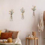 Beige Metal Flower Wall Art Set - Rustic Decor