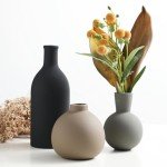 Rustic Ceramic Vase Set for Home Decor