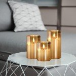 Battery-Operated LED Flameless Candles Set - Gold
