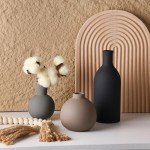 Rustic Ceramic Vase Set for Home Decor