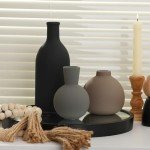 Rustic Ceramic Vase Set for Home Decor
