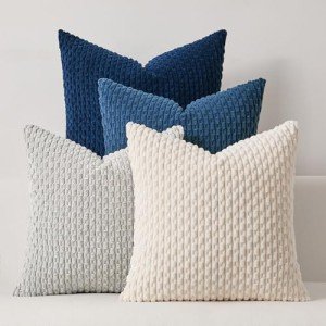 Boho Striped Corduroy Throw Pillow Covers - Set of 4