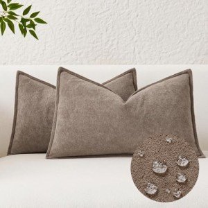 Taupe Waterproof Decorative Pillow Covers - Pack of 2