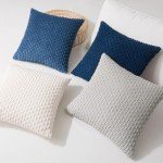 Boho Striped Corduroy Throw Pillow Covers - Set of 4