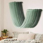 Boho Macrame Wall Hanging with Tassels - Green