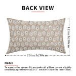 Beige Floral Block Print Pillow Covers - Set of 2