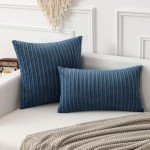 Boho Striped Corduroy Pillow Covers - Set of 2